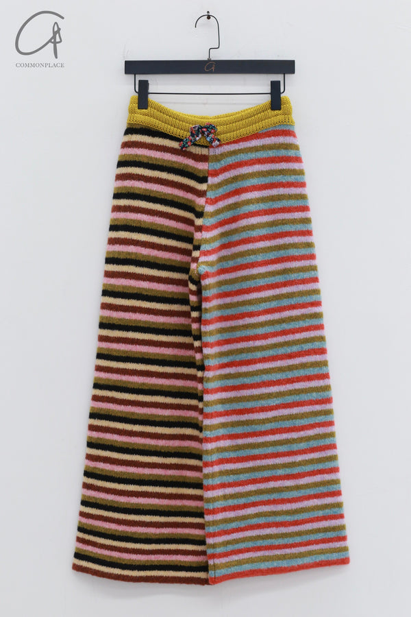 YANYAN KNITS soft color block striped casual pants YYK-YYW23-1541-TW striped